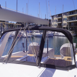 This Beneteau’s Dodger gives added protection from the harshness othe f ocean, such as wind and sea spray, while offering shelter from the rain or sun. Beneteau Oceanis 46 Dodger