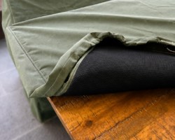 Our table covers are often made with a 3d spacer fabric to protect your hardwood and allow airflow while protecting.