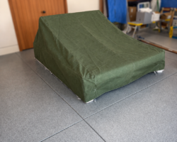 A custom Day Bed Cover ready to be put poolside