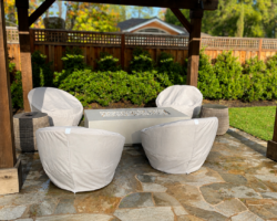 A sitting area covered and ready for the important conversations when you are
