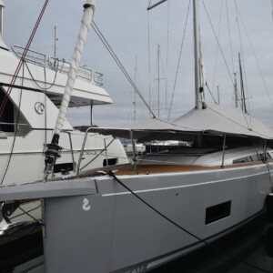 Beneteau 3/4 or partial cover helps keep the sun off the deck and your boat looking clean and fresh for years to come
